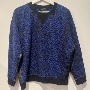 The Kooples Sport - Leopard print sweater with faux leather details.